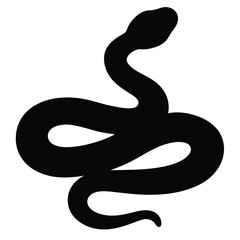 Obraz premium snake vector silhouette icon - , ideal for wildlife, safari, and animal-themed illustrations.