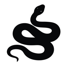snake vector silhouette icon - , ideal for wildlife, safari, and animal-themed illustrations.