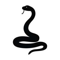 snake vector silhouette icon - , ideal for wildlife, safari, and animal-themed illustrations.