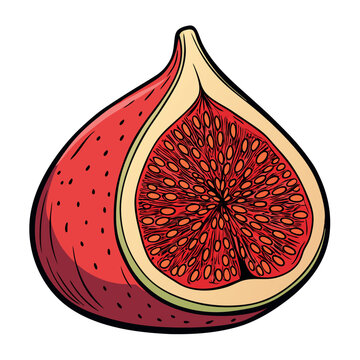 red fig fruit cut open clip art preview