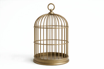 Elegant vintage birdcage on a white background.