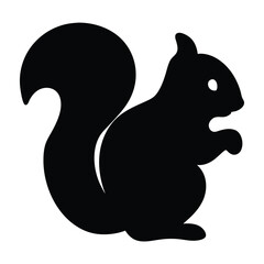 squirrel vector silhouette icon - , ideal for wildlife, safari, and animal-themed illustrations.