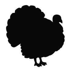 turkey vector silhouette icon - , ideal for wildlife, safari, and animal-themed illustrations.