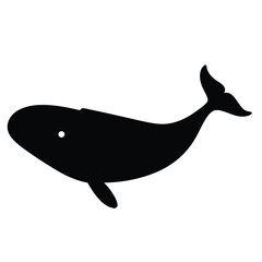 whale vector silhouette icon - , ideal for wildlife, safari, and animal-themed illustrations.