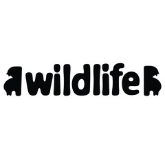  wildlife text with animal silhouettes vector silhouette icon - , ideal for wildlife, safari, and animal-themed illustrations.
