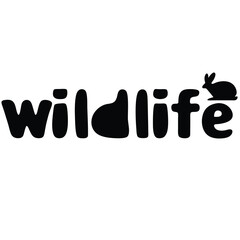  wildlife text with animal silhouettes vector silhouette icon - , ideal for wildlife, safari, and animal-themed illustrations.