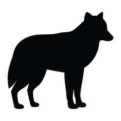 wolf vector silhouette icon - , ideal for wildlife, safari, and animal-themed illustrations.