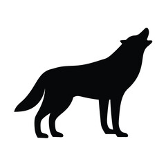 wolf vector silhouette icon - , ideal for wildlife, safari, and animal-themed illustrations.