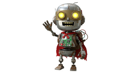 Junkyard Robot Child Character - transparent background