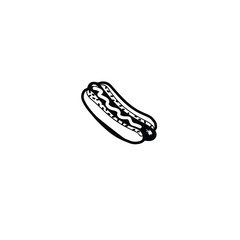 Hot Dog silhouette on white background