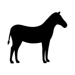 zebra vector silhouette icon - , ideal for wildlife, safari, and animal-themed illustrations.