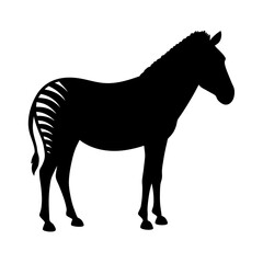 zebra vector silhouette icon - , ideal for wildlife, safari, and animal-themed illustrations.