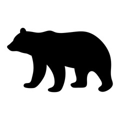 bear vector silhouette icon - , ideal for wildlife, safari, and animal-themed illustrations.