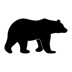 bear vector silhouette icon - , ideal for wildlife, safari, and animal-themed illustrations.