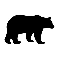 bear vector silhouette icon - , ideal for wildlife, safari, and animal-themed illustrations.