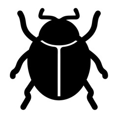 beetle vector silhouette icon - , ideal for wildlife, safari, and animal-themed illustrations.
