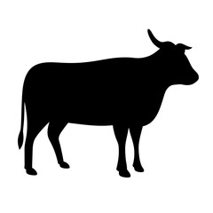 buffalo vector silhouette icon - , ideal for wildlife, safari, and animal-themed illustrations.