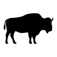 buffalo vector silhouette icon - , ideal for wildlife, safari, and animal-themed illustrations.