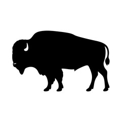 buffalo vector silhouette icon - , ideal for wildlife, safari, and animal-themed illustrations.