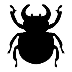 beetle vector silhouette icon - , ideal for wildlife, safari, and animal-themed illustrations.