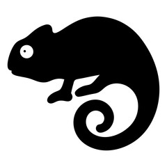 chameleon vector silhouette icon - , ideal for wildlife, safari, and animal-themed illustrations.