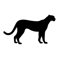 cheetah vector silhouette icon - , ideal for wildlife, safari, and animal-themed illustrations.