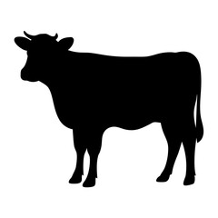 cow vector silhouette icon - , ideal for wildlife, safari, and animal-themed illustrations.