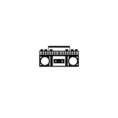 Retro Boombox silhouette on white background