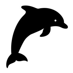 Fototapeta premium dolphin vector silhouette icon - , ideal for wildlife, safari, and animal-themed illustrations.