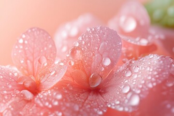 Obraz premium Isolated water droplets against soft gradient background, perfect clarity and roundness