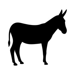 donkey vector silhouette icon - , ideal for wildlife, safari, and animal-themed illustrations.