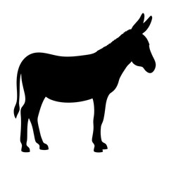donkey vector silhouette icon - , ideal for wildlife, safari, and animal-themed illustrations.