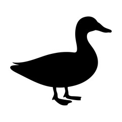 duck vector silhouette icon - , ideal for wildlife, safari, and animal-themed illustrations.