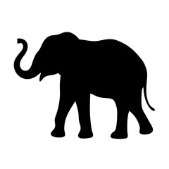 Fototapeta premium elephant vector silhouette icon - , ideal for wildlife, safari, and animal-themed illustrations.