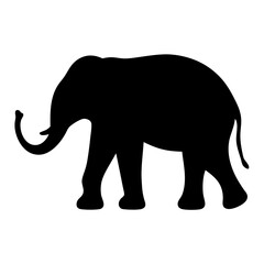 elephant vector silhouette icon - , ideal for wildlife, safari, and animal-themed illustrations.
