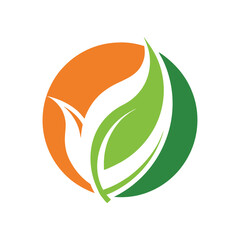 Leaf Circle Abstract Nature Logo Design