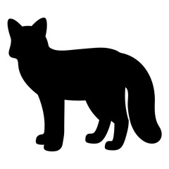 fox vector silhouette icon - , ideal for wildlife, safari, and animal-themed illustrations.