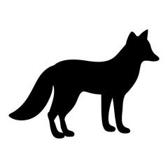 fox vector silhouette icon - , ideal for wildlife, safari, and animal-themed illustrations.