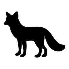 fox vector silhouette icon - , ideal for wildlife, safari, and animal-themed illustrations.