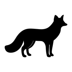 fox vector silhouette icon - , ideal for wildlife, safari, and animal-themed illustrations.