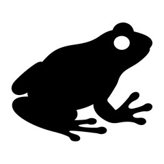 frog vector silhouette icon - , ideal for wildlife, safari, and animal-themed illustrations.