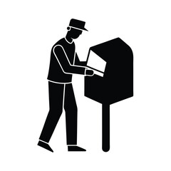 Parcel Delivery Mailbox Vector Flat Design