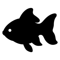 goldfish vector silhouette icon - , ideal for wildlife, safari, and animal-themed illustrations.