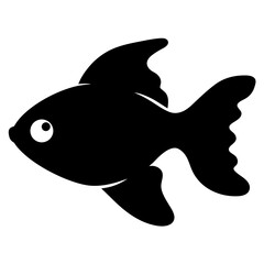 goldfish vector silhouette icon - , ideal for wildlife, safari, and animal-themed illustrations.