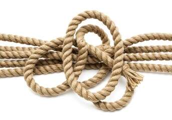 A coiled rope isolated on white background