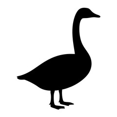goose vector silhouette icon - , ideal for wildlife, safari, and animal-themed illustrations.