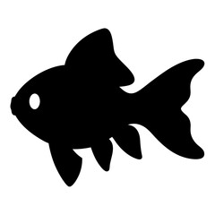 goldfish vector silhouette icon - , ideal for wildlife, safari, and animal-themed illustrations.