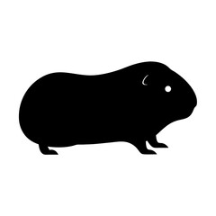 guinea pig vector silhouette icon - , ideal for wildlife, safari, and animal-themed illustrations.