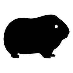 guinea pig vector silhouette icon - , ideal for wildlife, safari, and animal-themed illustrations.