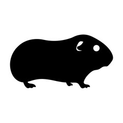 guinea pig vector silhouette icon - , ideal for wildlife, safari, and animal-themed illustrations.
